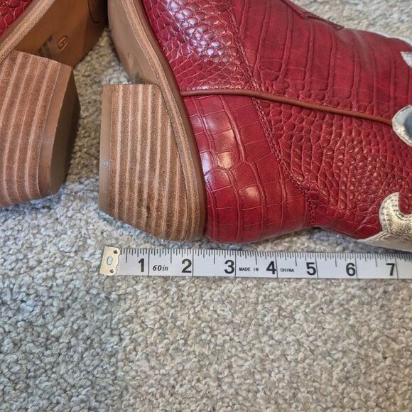 MIA Women's KAINE RED SILVER Western Boots Size 6 - Picture 7 of 7